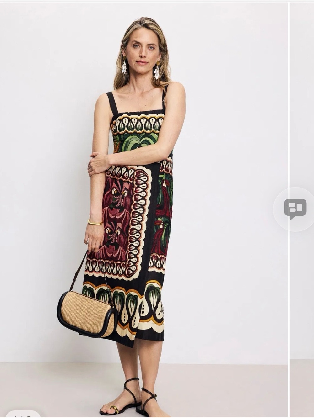 FARM Rio Coconut Tree Scarf Midi Dress